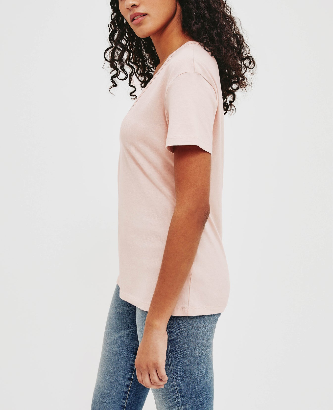 Aspen U Vintage Pink Relaxed U Neck T-Shirt Women Tops Photo 4