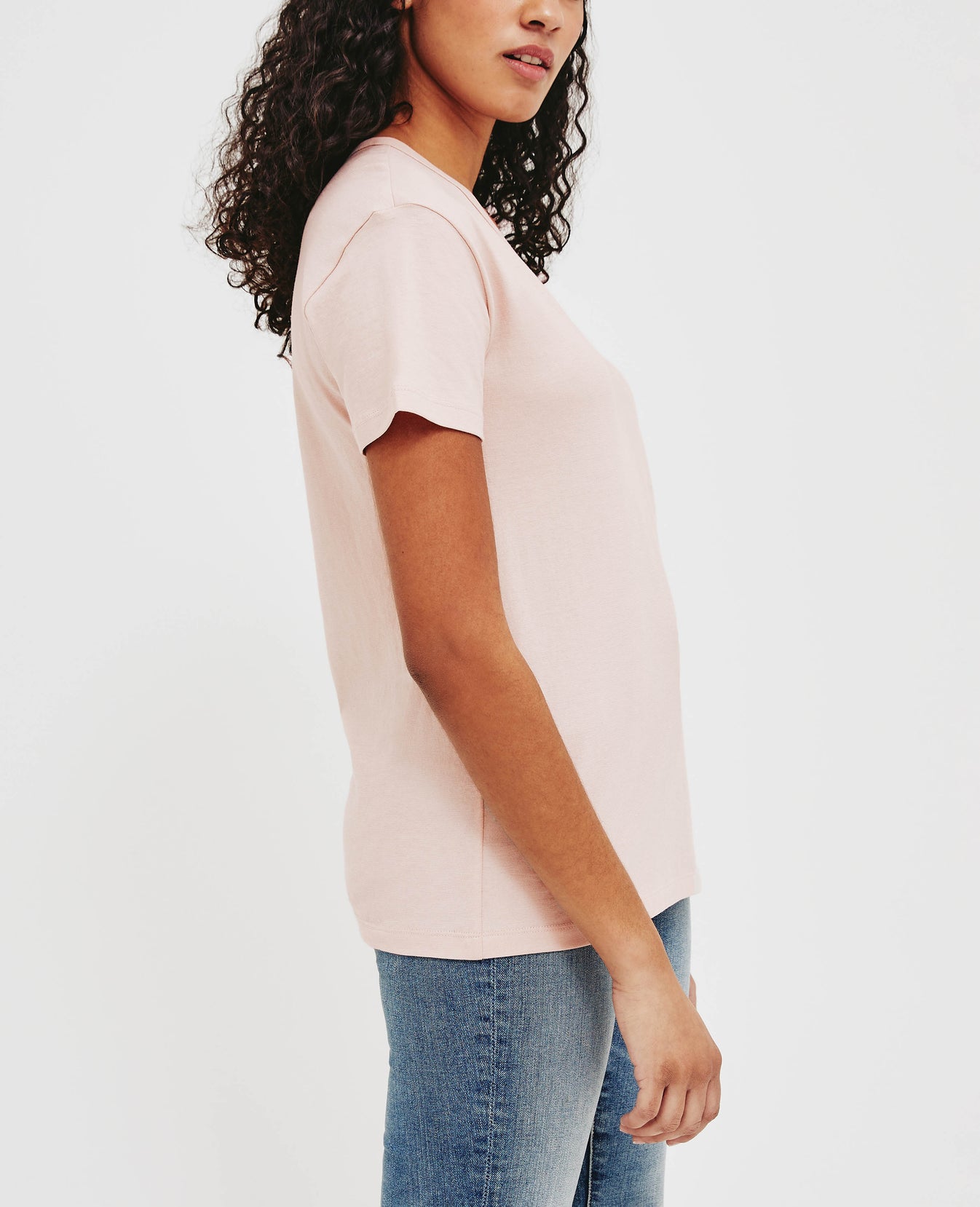 Aspen U Vintage Pink Relaxed U Neck T-Shirt Women Tops Photo 5