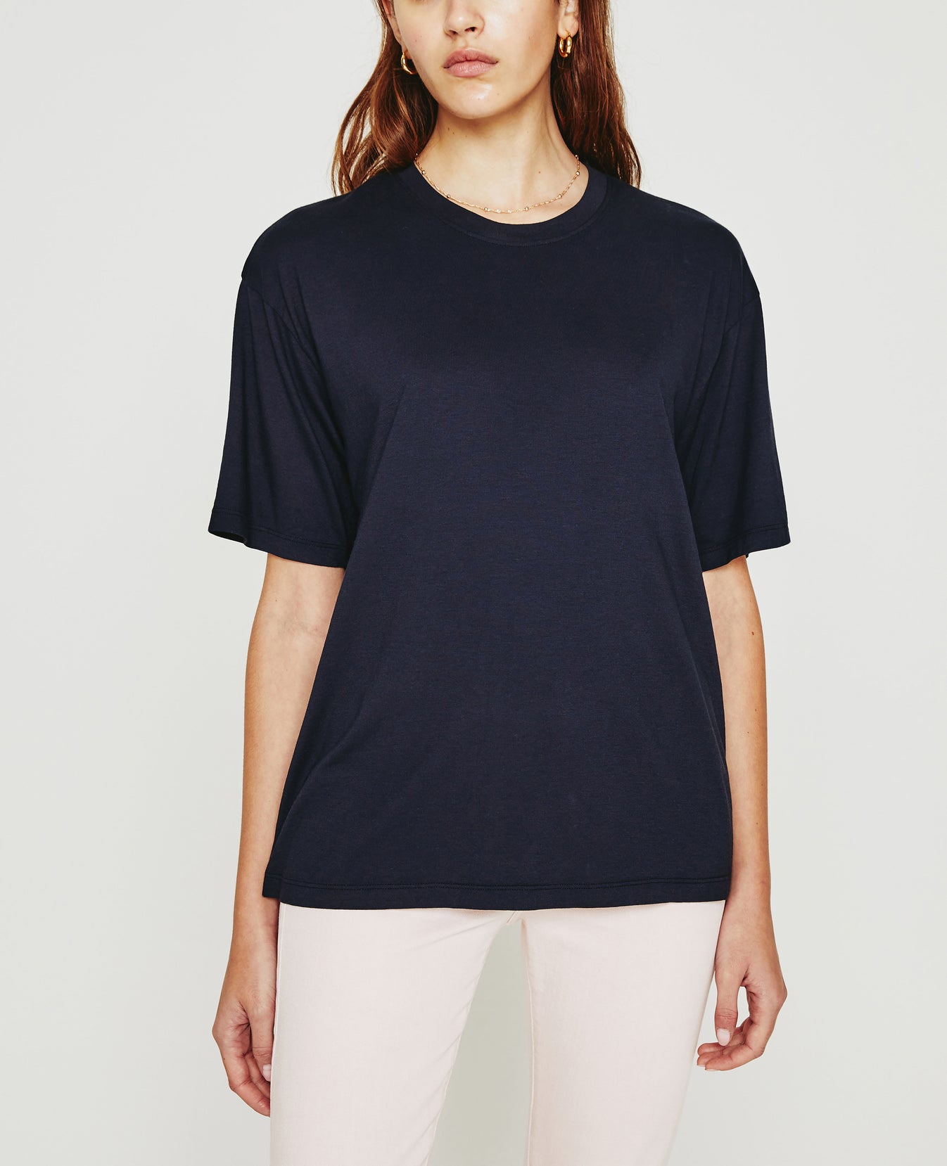 Karter Ex-Boyfriend Deep Navy Oversized Crew Neck Women Tops Photo 1