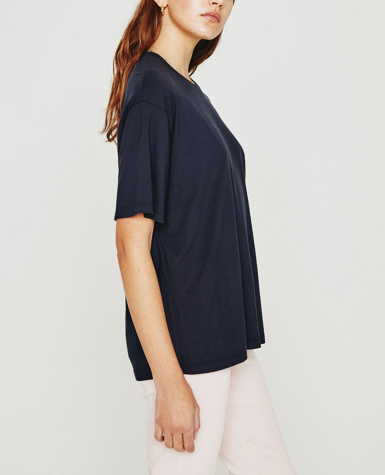 Karter Ex-Boyfriend Deep Navy Oversized Crew Neck Women Tops Photo 4
