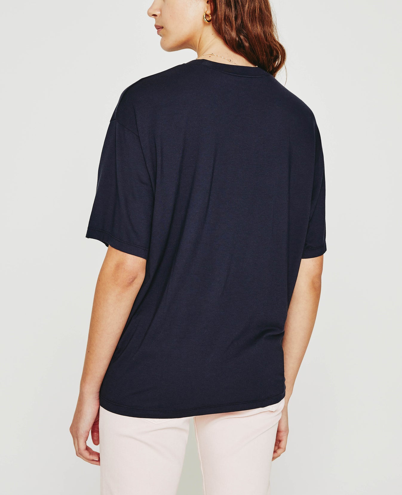 Karter Ex-Boyfriend Deep Navy Oversized Crew Neck Women Tops Photo 6