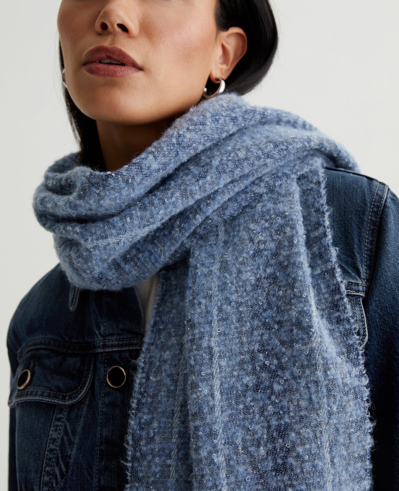 Arden Scarf Indigo Wool Stripe Accessory Photo 2