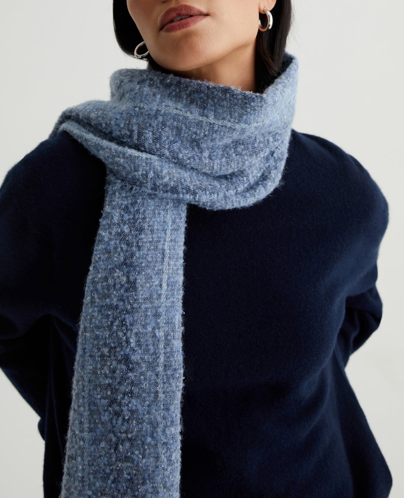 Arden Scarf Indigo Wool Stripe Accessory Photo 4