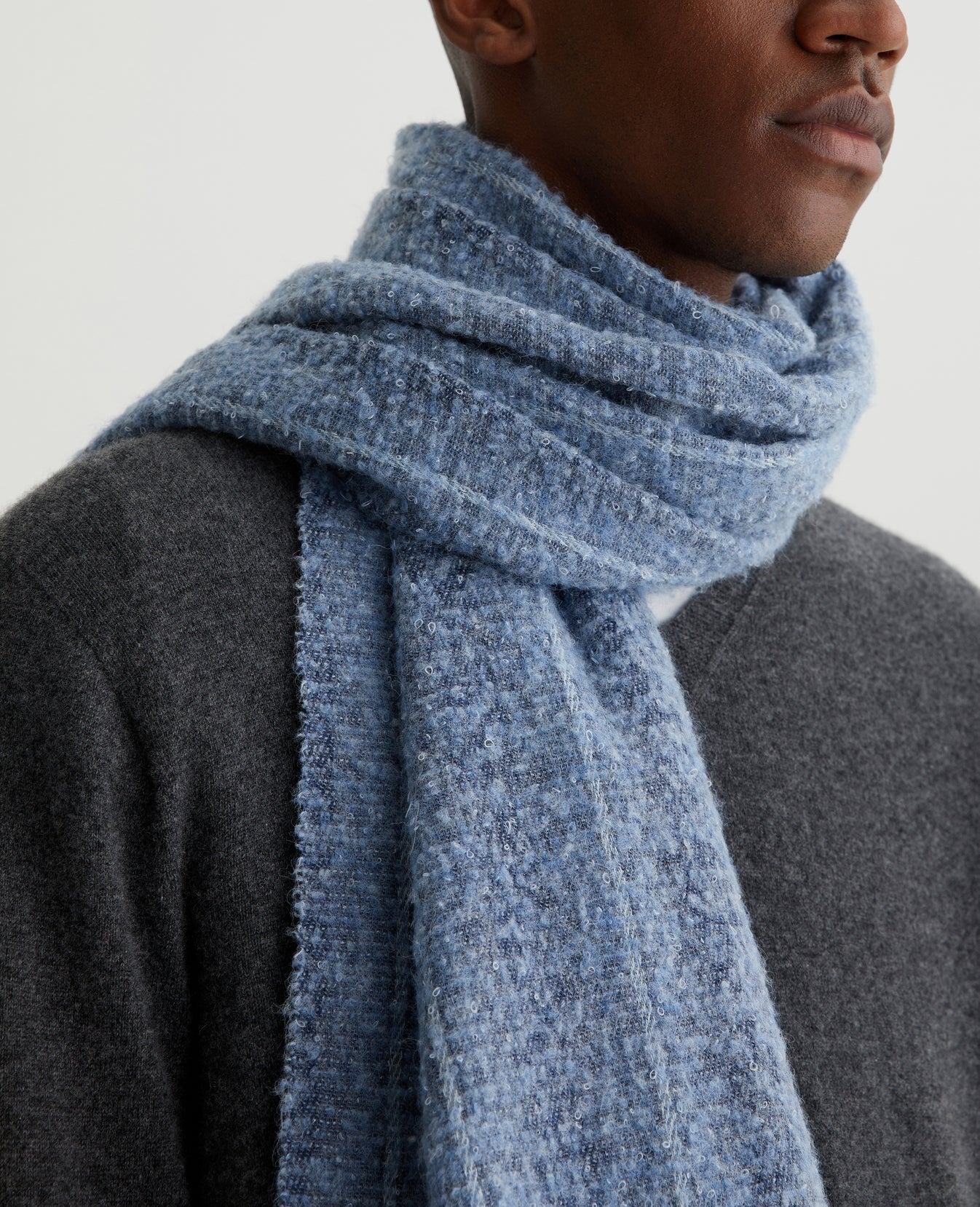 Arden Scarf Indigo Wool Stripe Accessory Photo 6