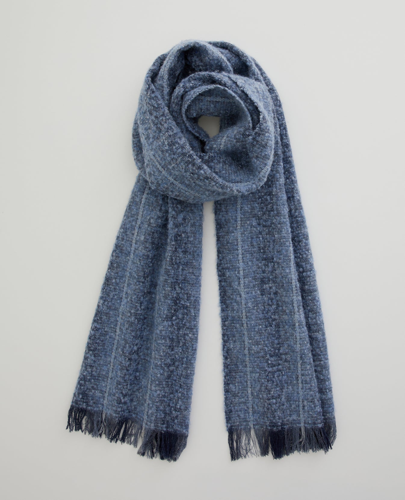 Arden Scarf Indigo Wool Stripe Accessory Photo 7