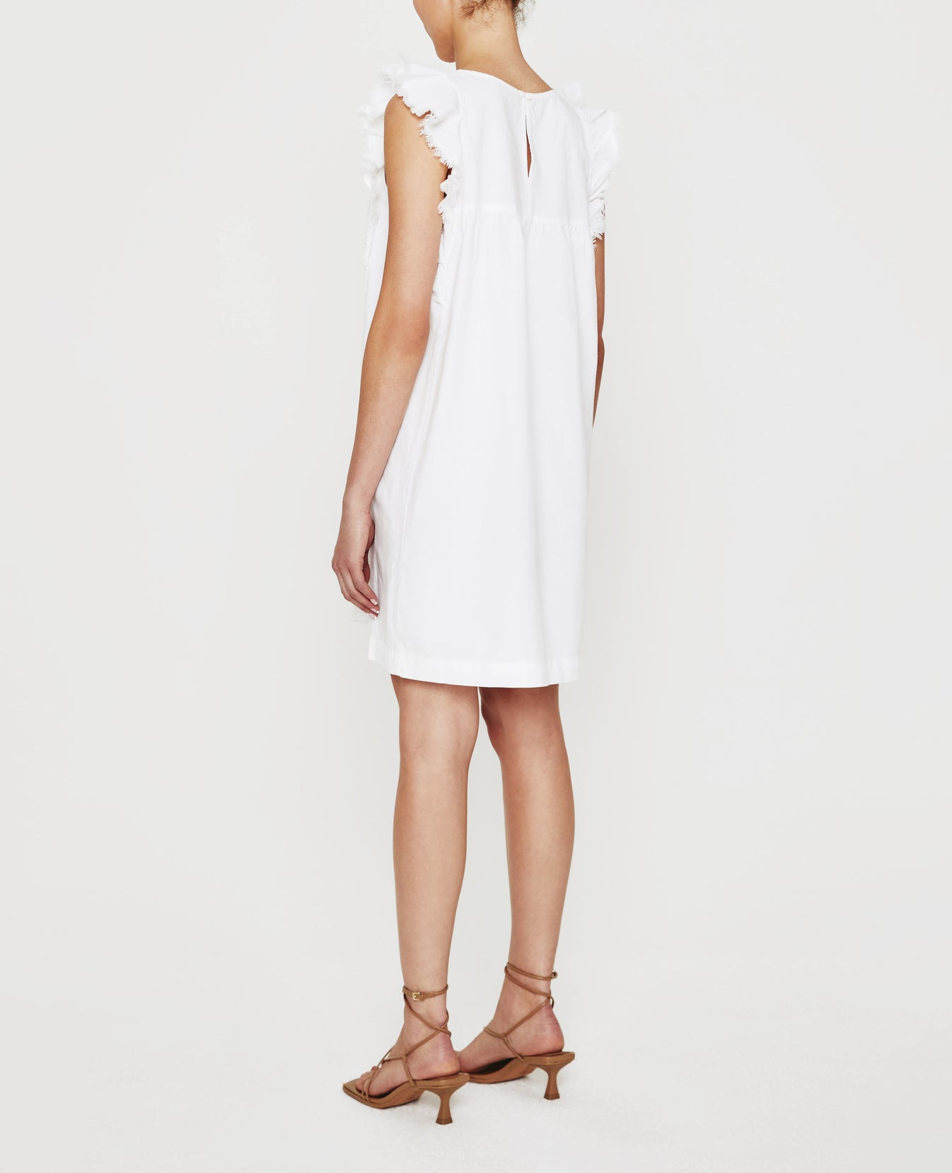 Jennifer Dress True White Sleeveless Raw Edge Dress Women Onepiece Photo 2