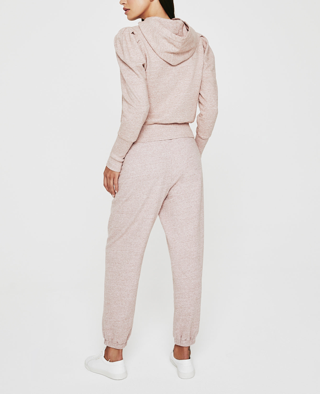 Walker Hoodie Heather Pink Puff Sleeve Hoodie Women Tops Photo 6