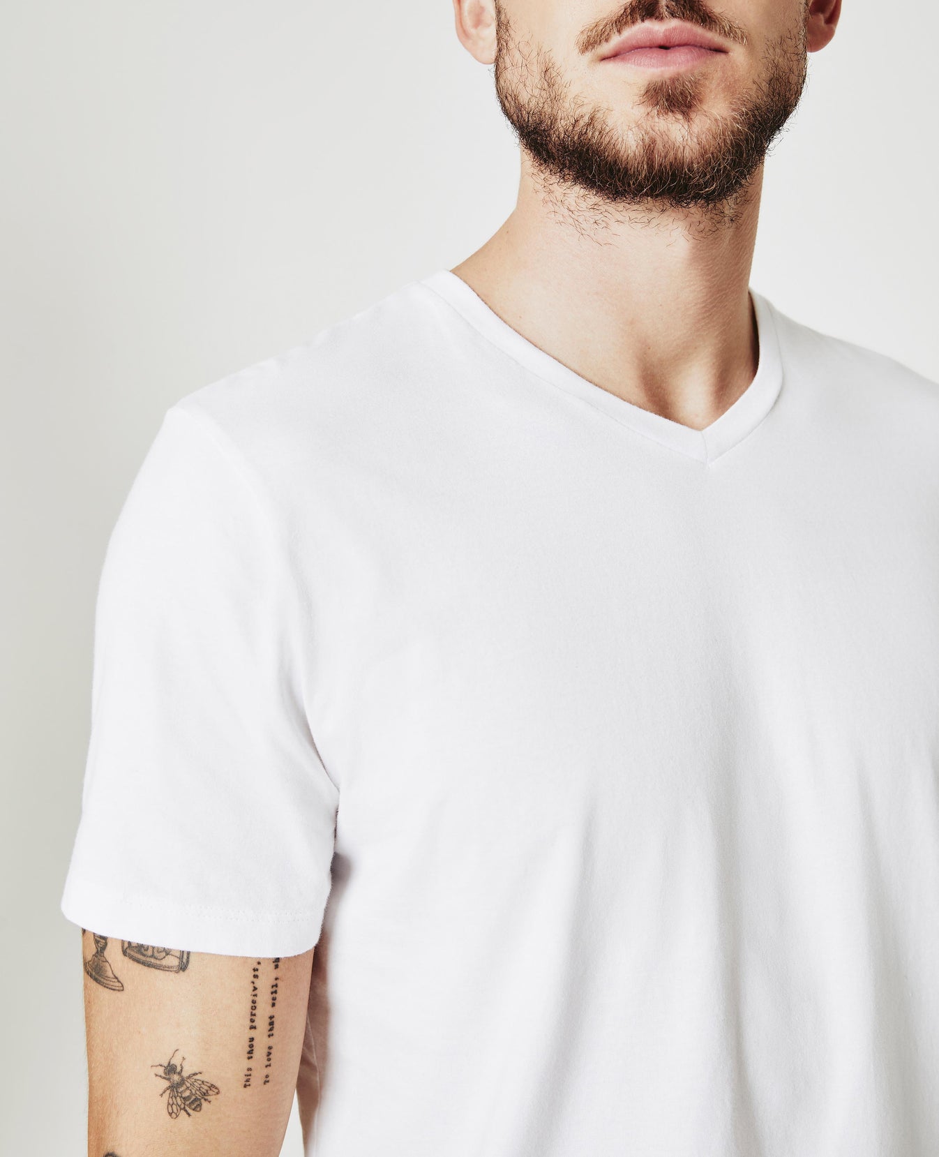 Bryce Vee True White Classic Fit Vee Men Tops Photo 3