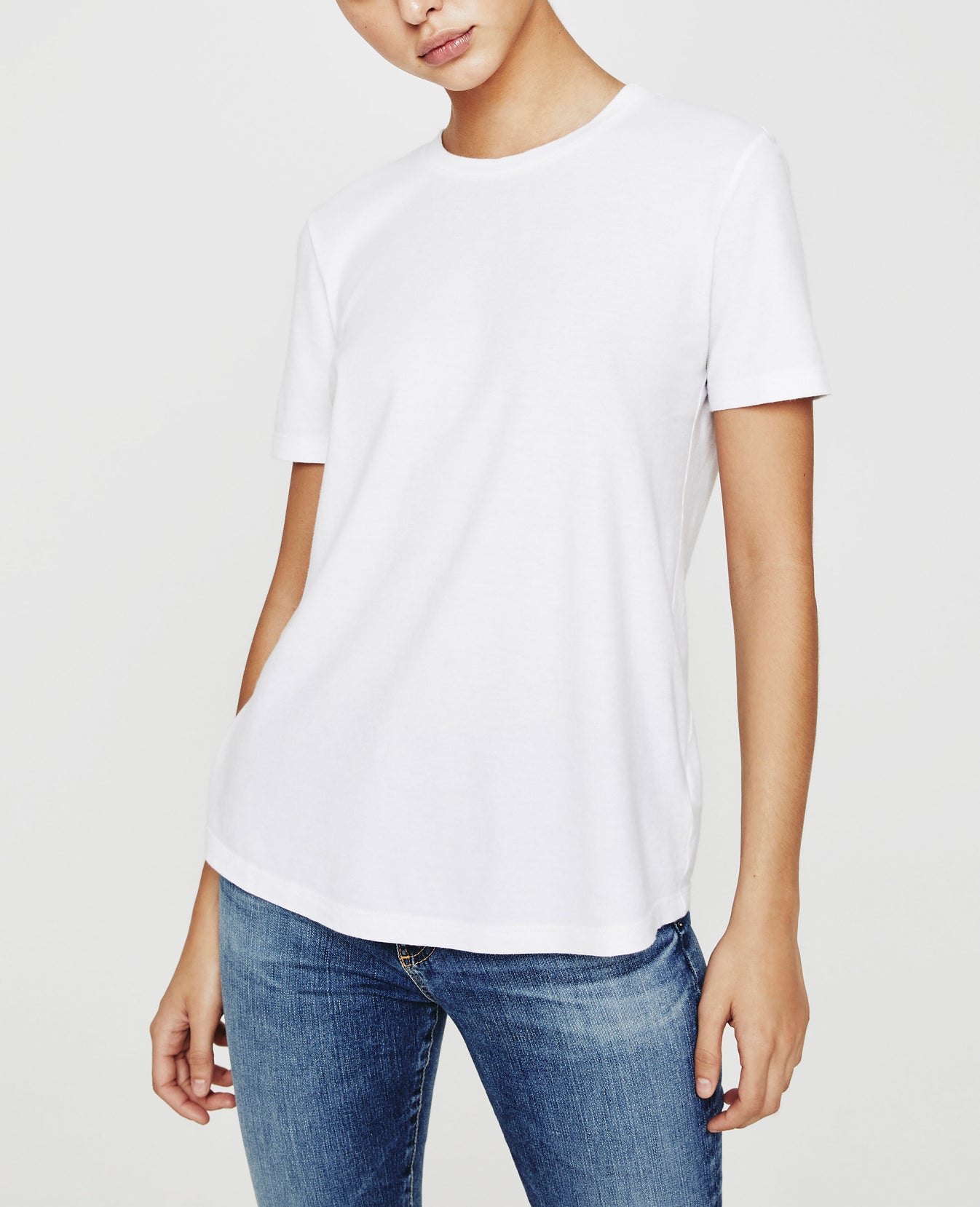 Gray Boy Tee True White Slim Crew Neck Women Tops Photo 1