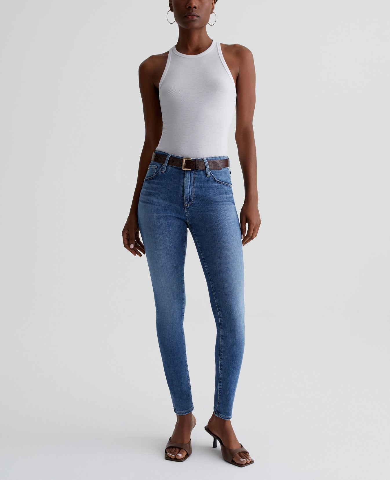 Farrah Skinny Ankle Ocean Pearl Womens Bottom Photo 1