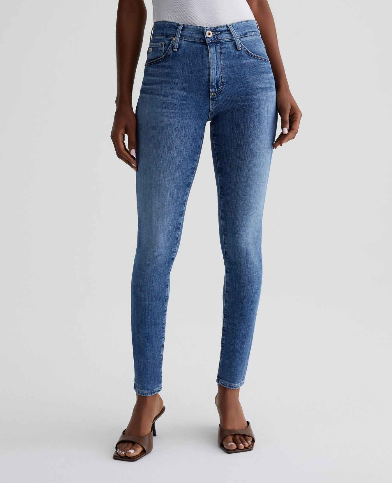 Farrah Skinny Ankle Ocean Pearl Womens Bottom Photo 2