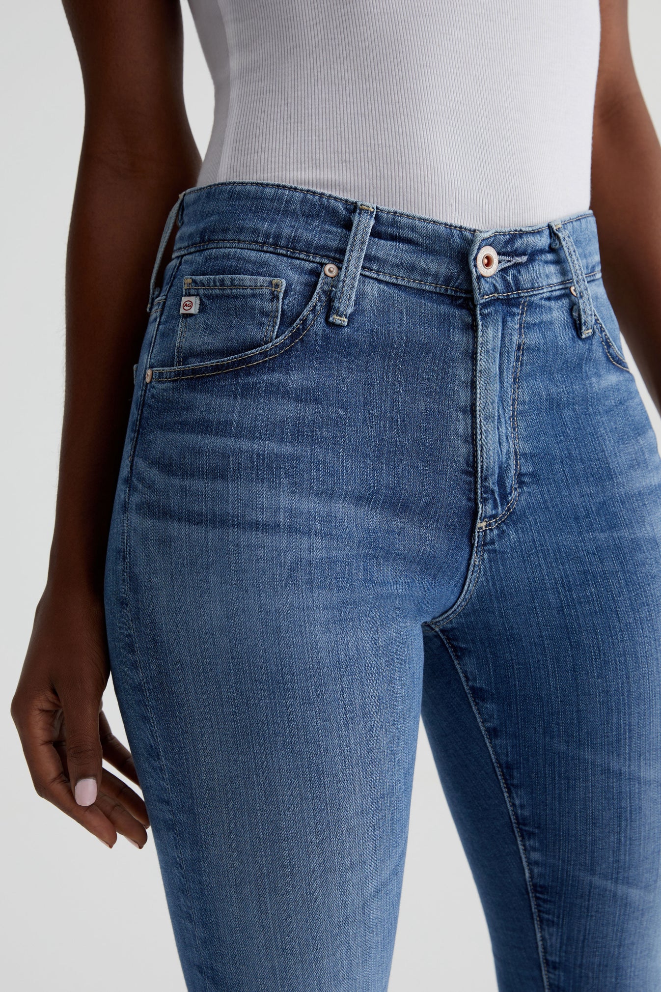 Farrah Skinny Ankle Ocean Pearl Womens Bottom Photo 3