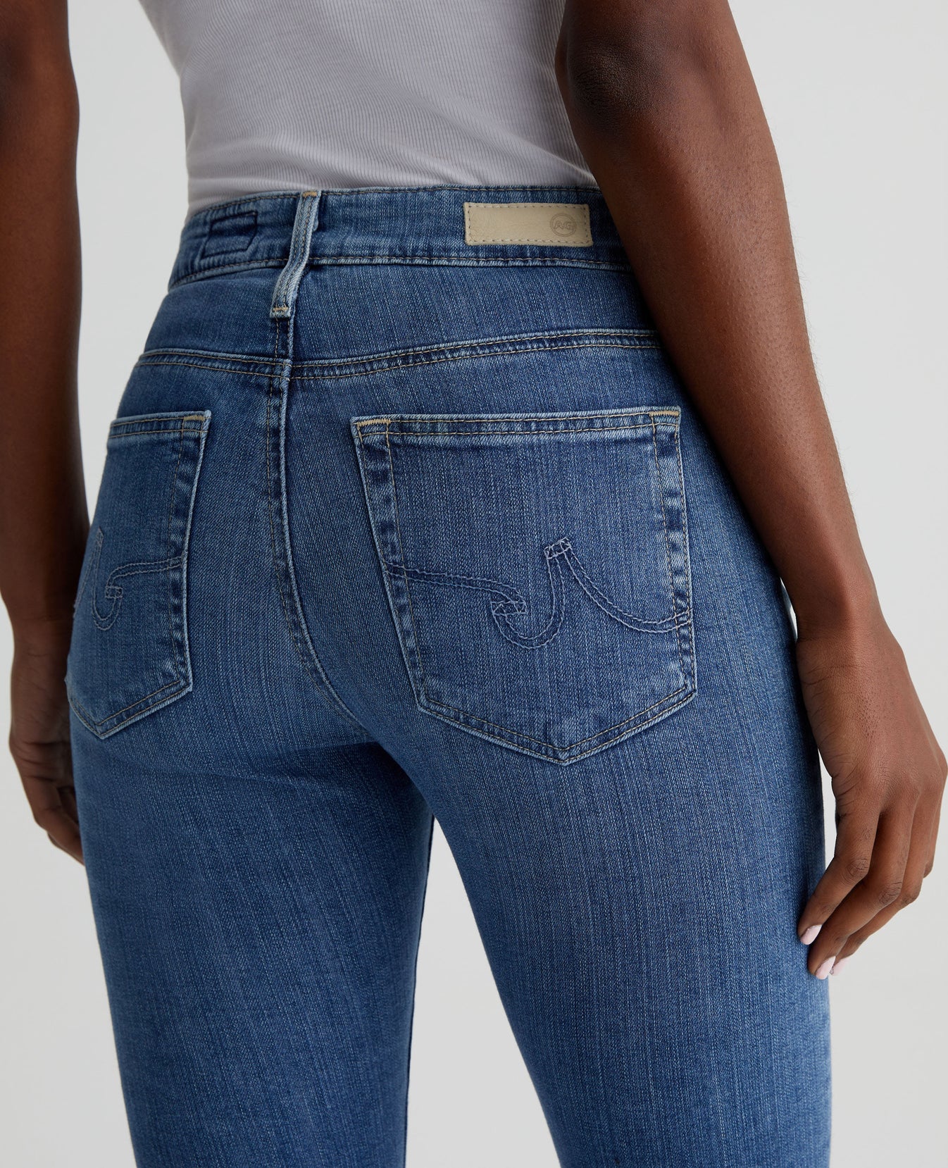 Farrah Skinny Ankle Ocean Pearl Womens Bottom Photo 5