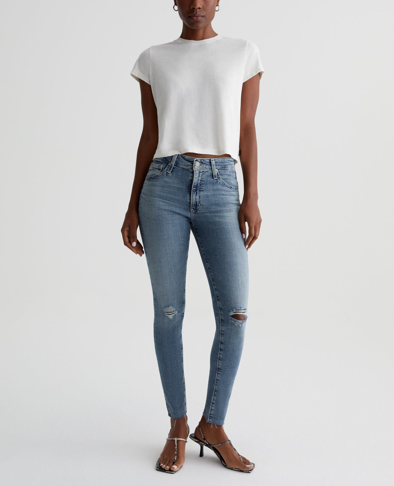 Farrah Skinny Ankle 16 Years Piermont Desctucted Womens Bottom Photo 1