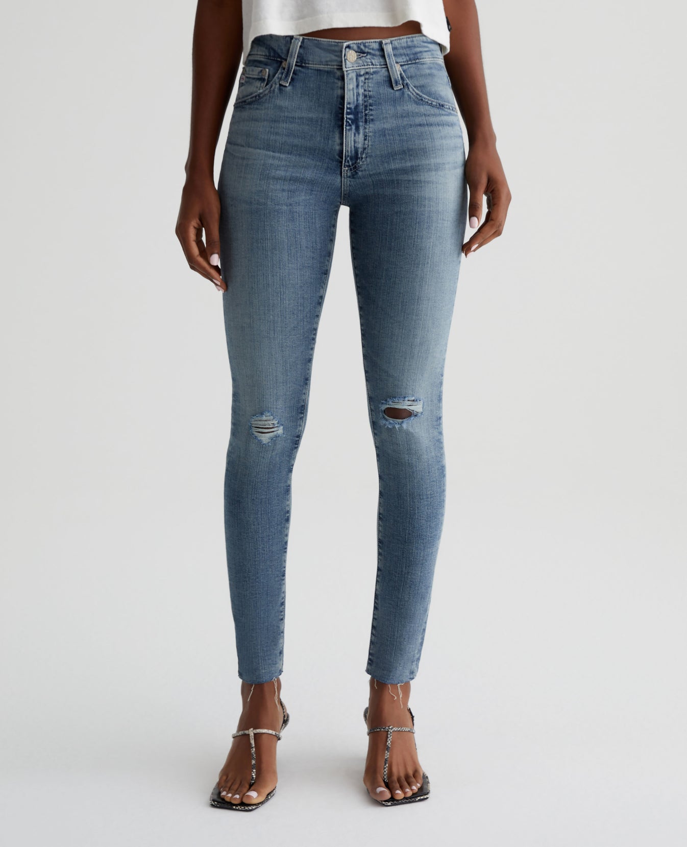 Farrah Skinny Ankle 16 Years Piermont Desctucted Womens Bottom Photo 2