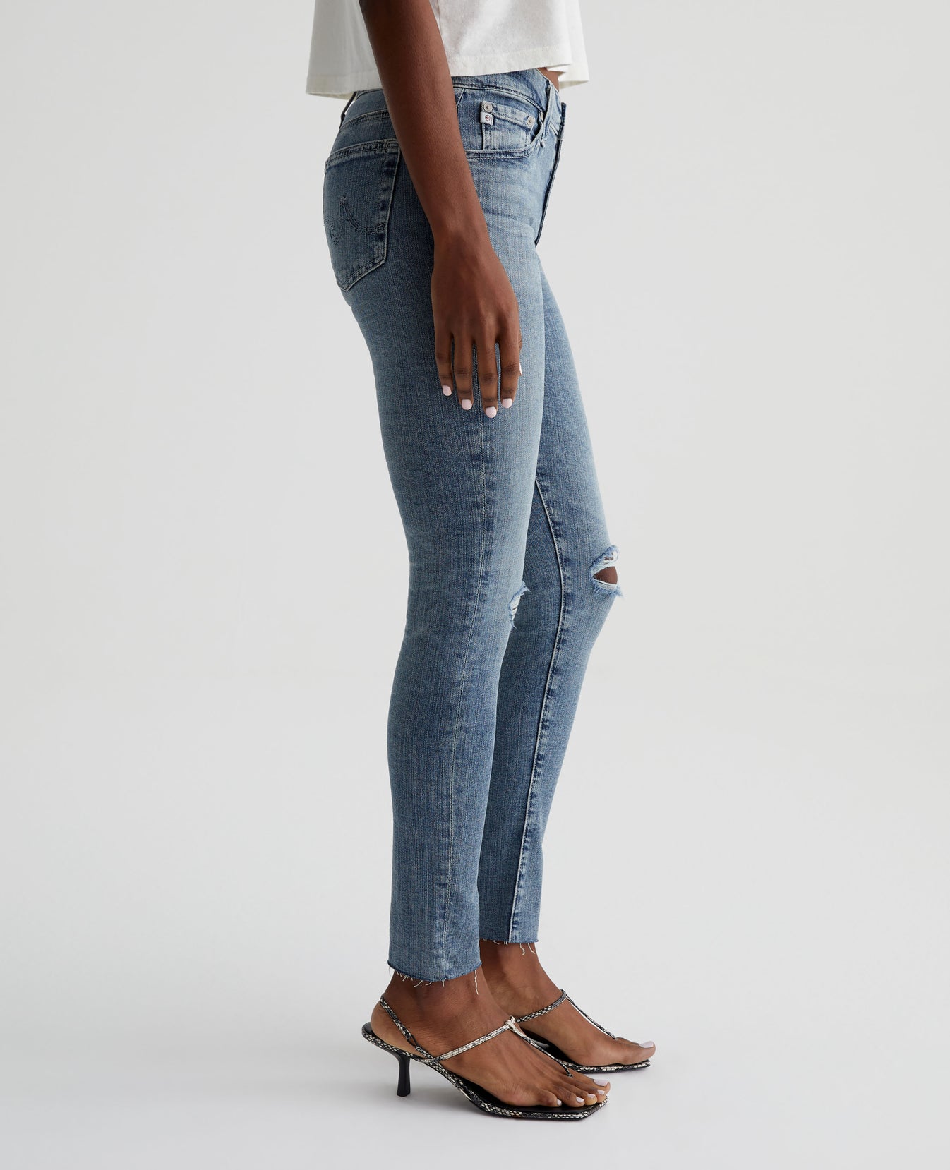 Farrah Skinny Ankle 16 Years Piermont Desctucted Womens Bottom Photo 4