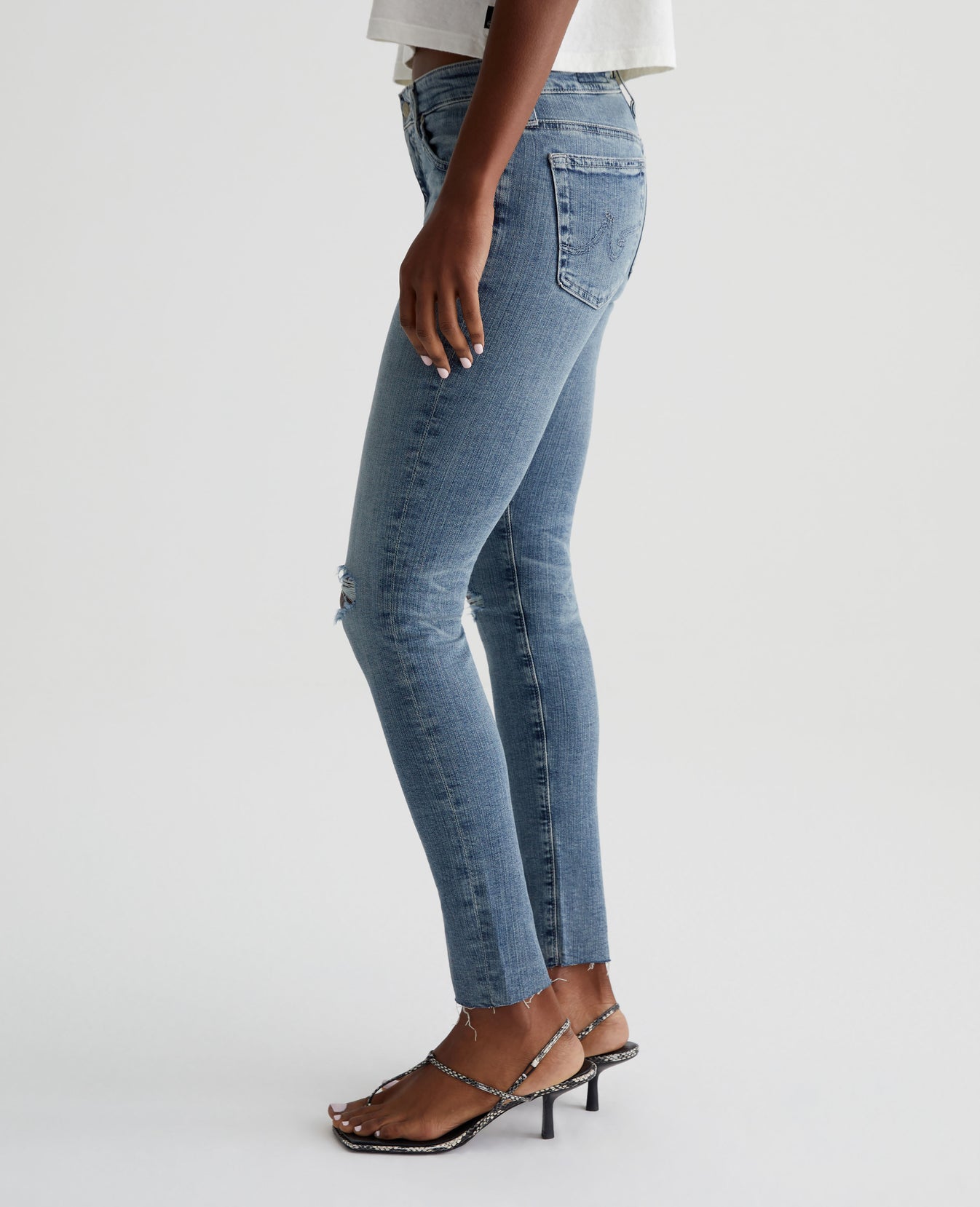 Farrah Skinny Ankle 16 Years Piermont Desctucted Womens Bottom Photo 6