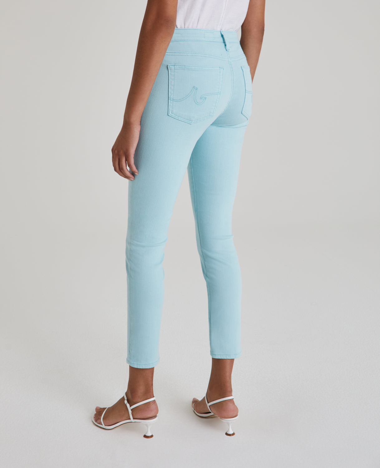 Prima Crop Sulfur Mint Sapphire Cigarette Crop Women Bottoms Photo 5