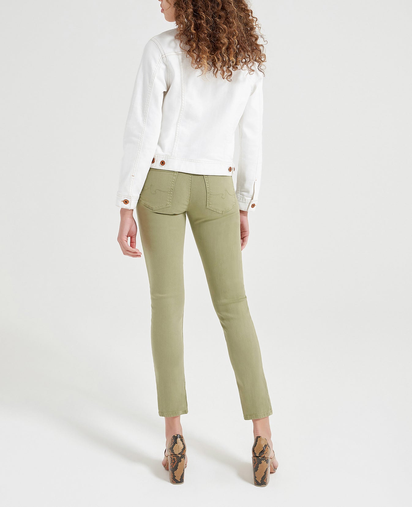 Prima Ankle Sulfur Olivewood Cigarette Ankle Women Bottoms Photo 4