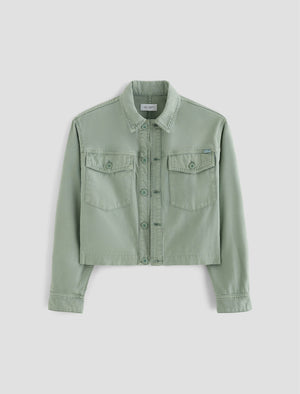 Valleta Sulfur Matcha Latte Utility Shirt Jacket Women Top Photo 9