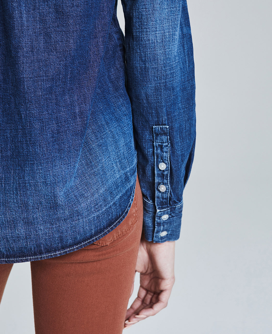 Cade Shirt Azure Haze Classic Button Up Shirt Women Tops Photo 4