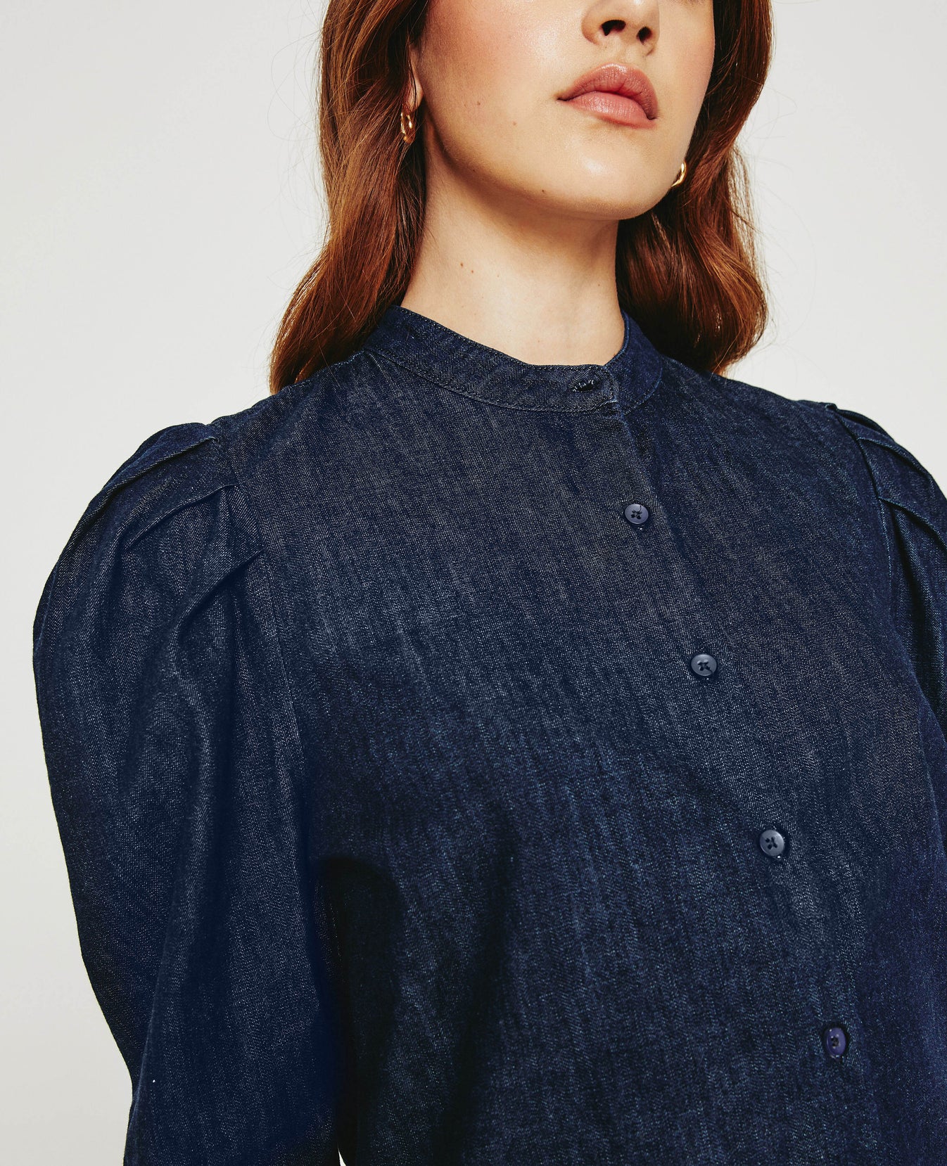 Avery Shirt Miramar Classic Mandarin Collar Women Tops Photo 2