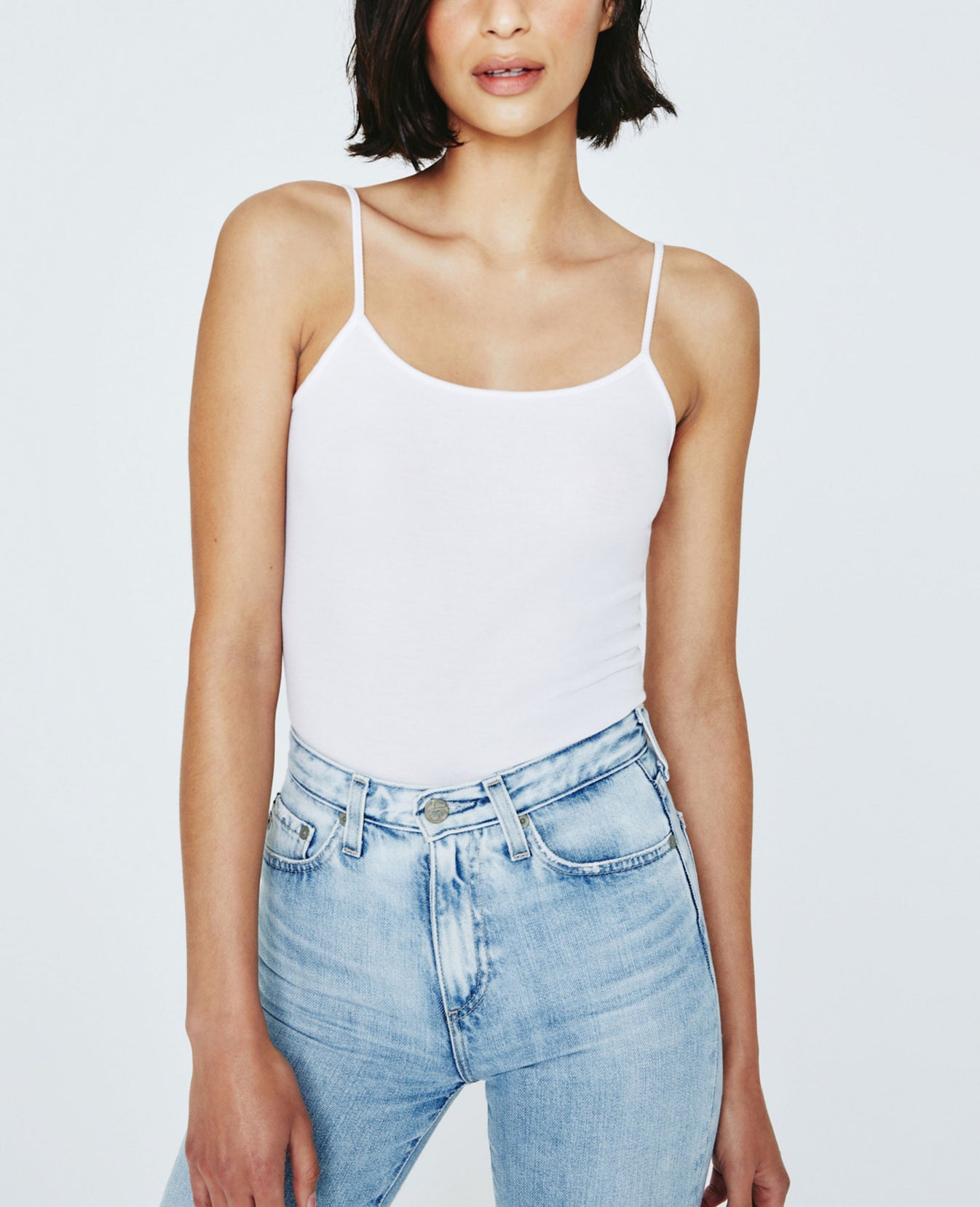 Andy Cami Tank True White Ribbed Knit Collection Women Tops Photo 1