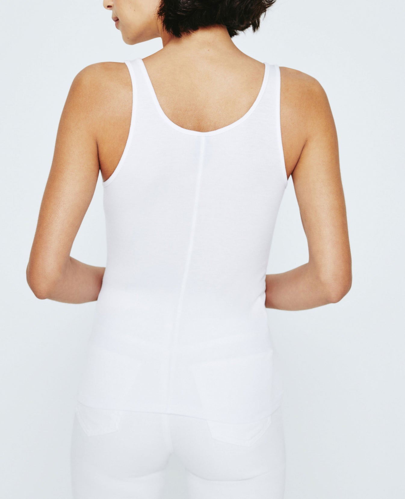 Penelope Classic Scoop Neck Tank True White Ribbed Knit Collection Women Tops Photo 3