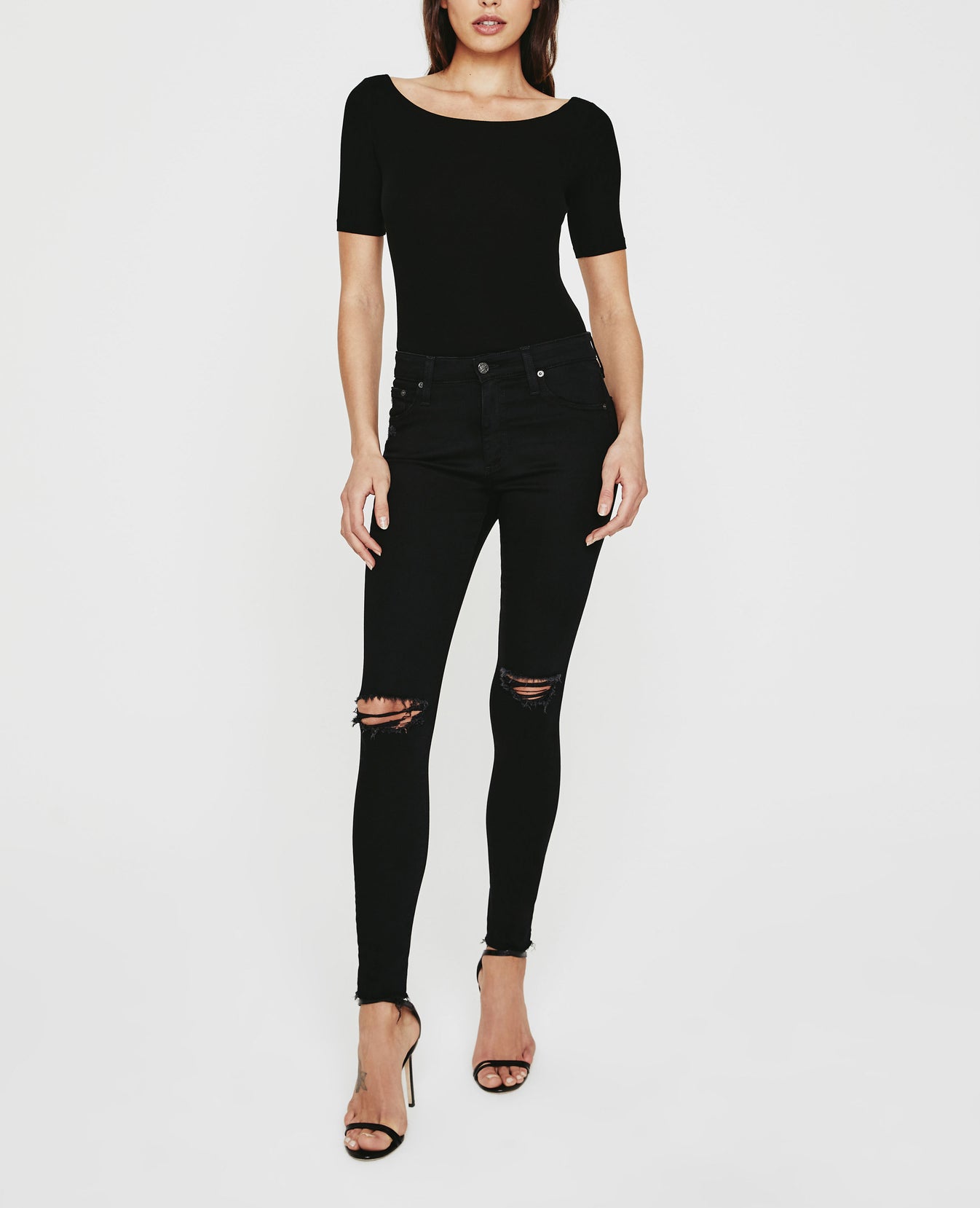 Didion Ballet Neck Tee True Black Ribbed Knit Collection Women Tops Photo 1