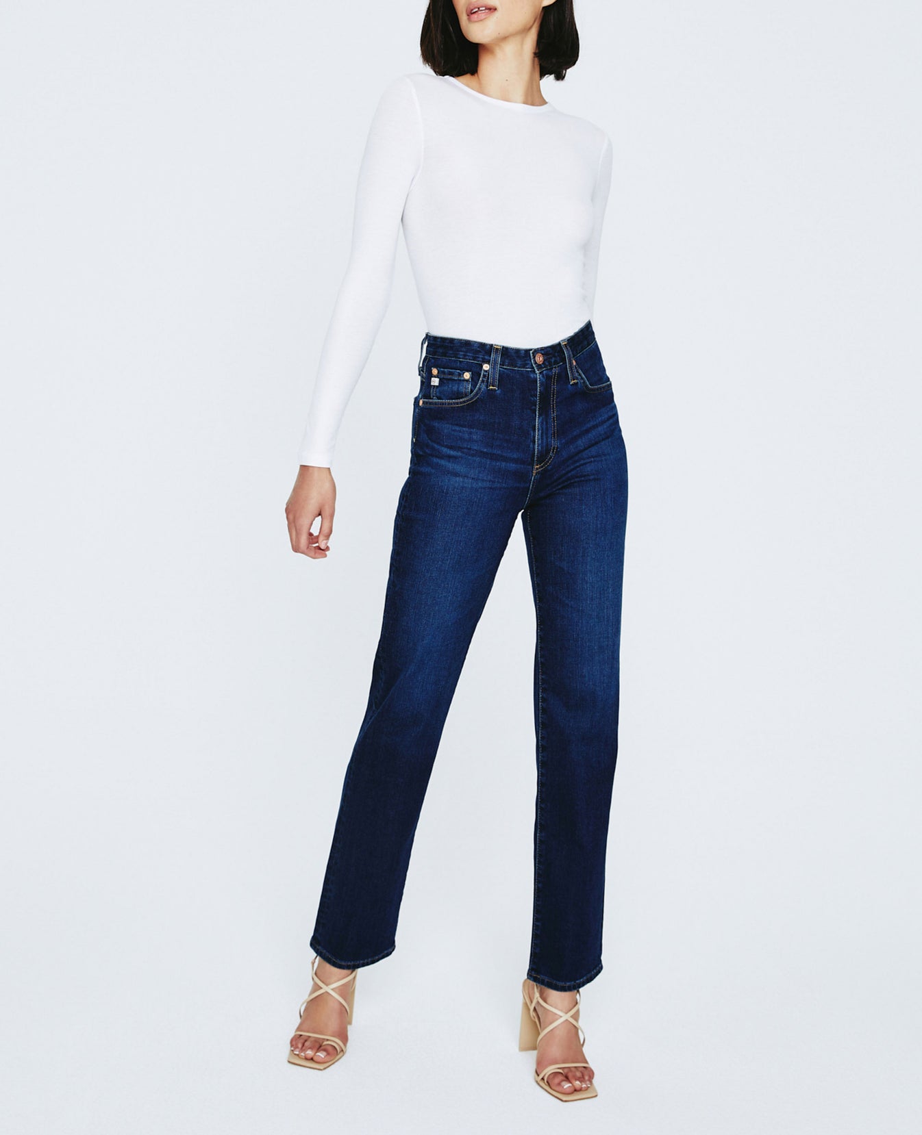 Patti Long Sleeve Crew Neck Tee True White Ribbed Knit Collection Women Tops Photo 5