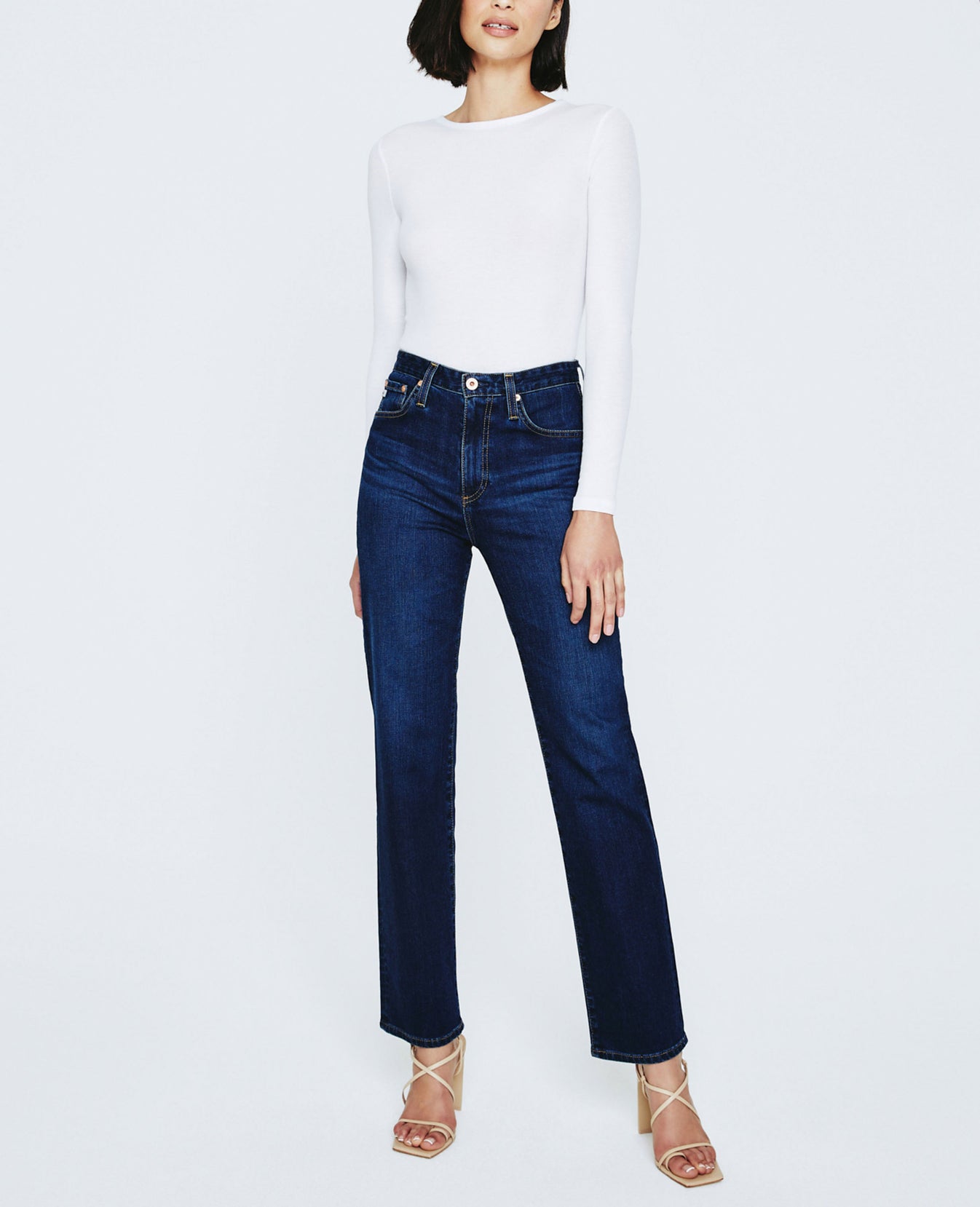 Patti Long Sleeve Crew Neck Tee True White Ribbed Knit Collection Women Tops Photo 6