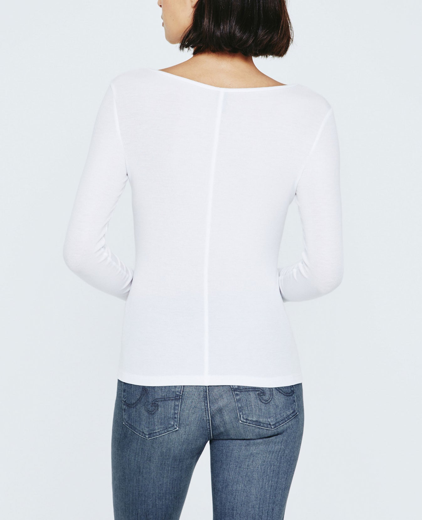 Anita Long Sleeve Henley True White Ribbed Knit Collection Women Tops Photo 3