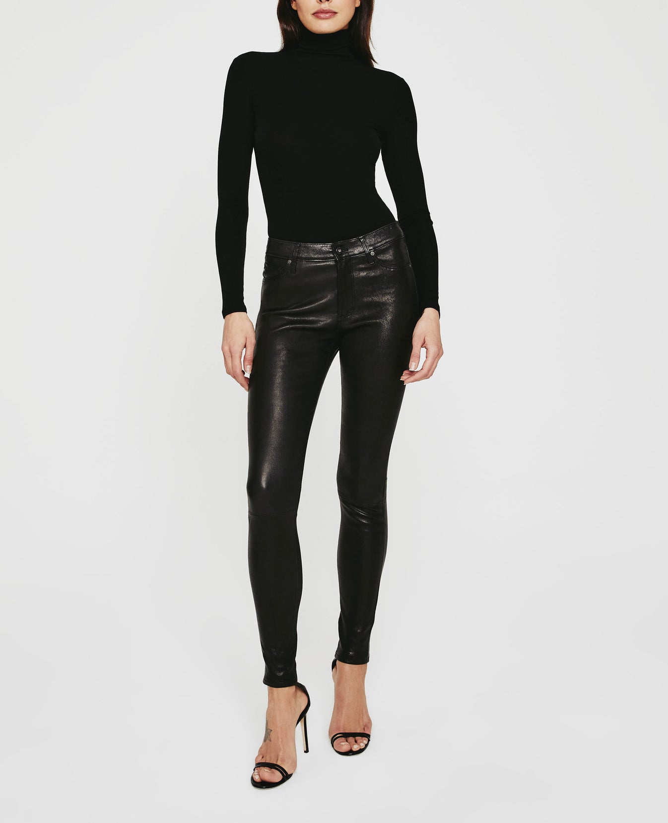 Edie Long Sleeve Turtleneck True Black Ribbed Knit Collection Women Tops Photo 1