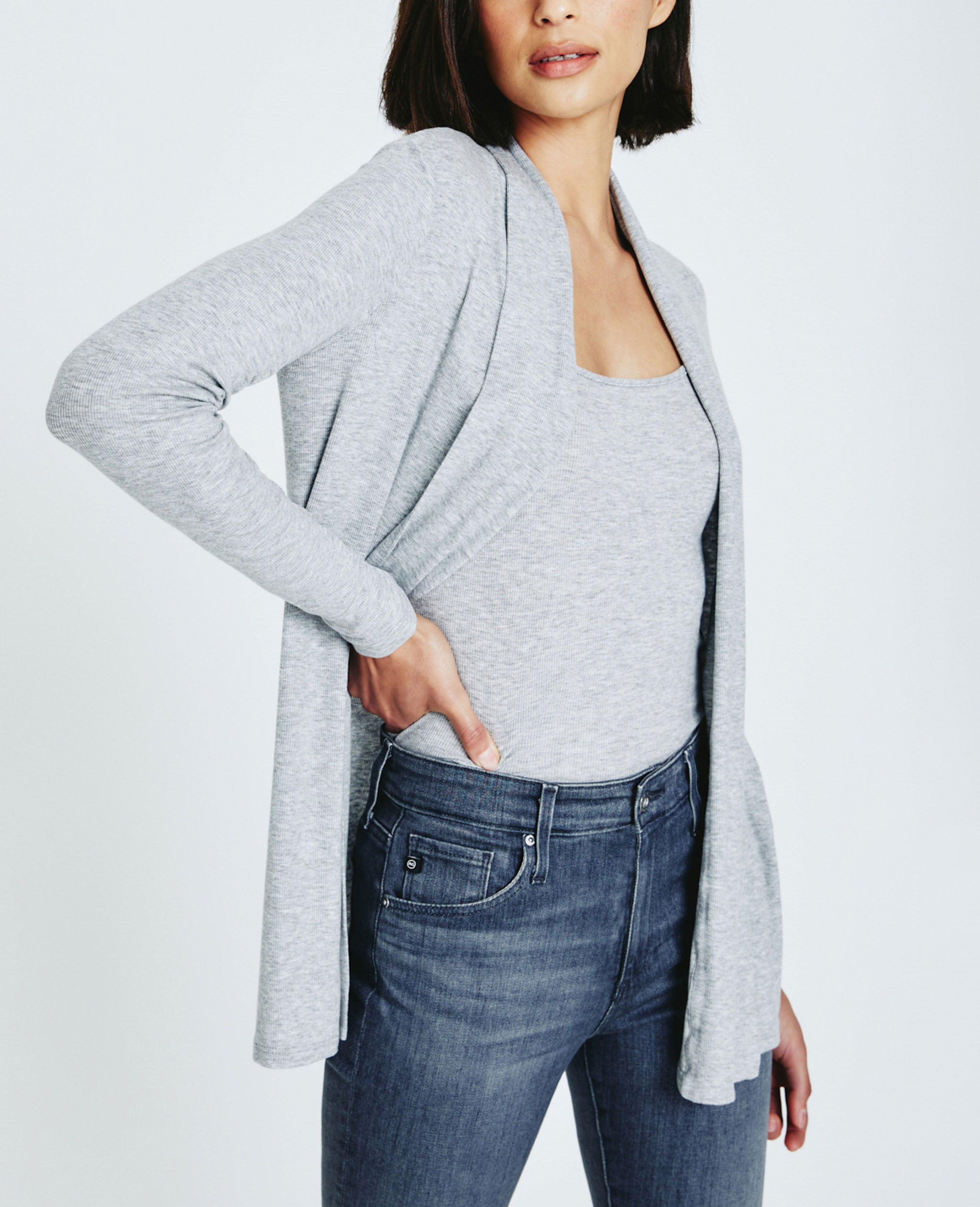 Womens Sophie Shawl Cardigan Heather Grey