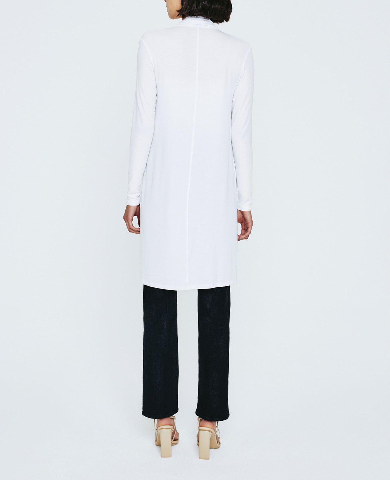 Sophie Extended Shawl Cardigan True White Ribbed Knit Collection Women Tops Photo 3