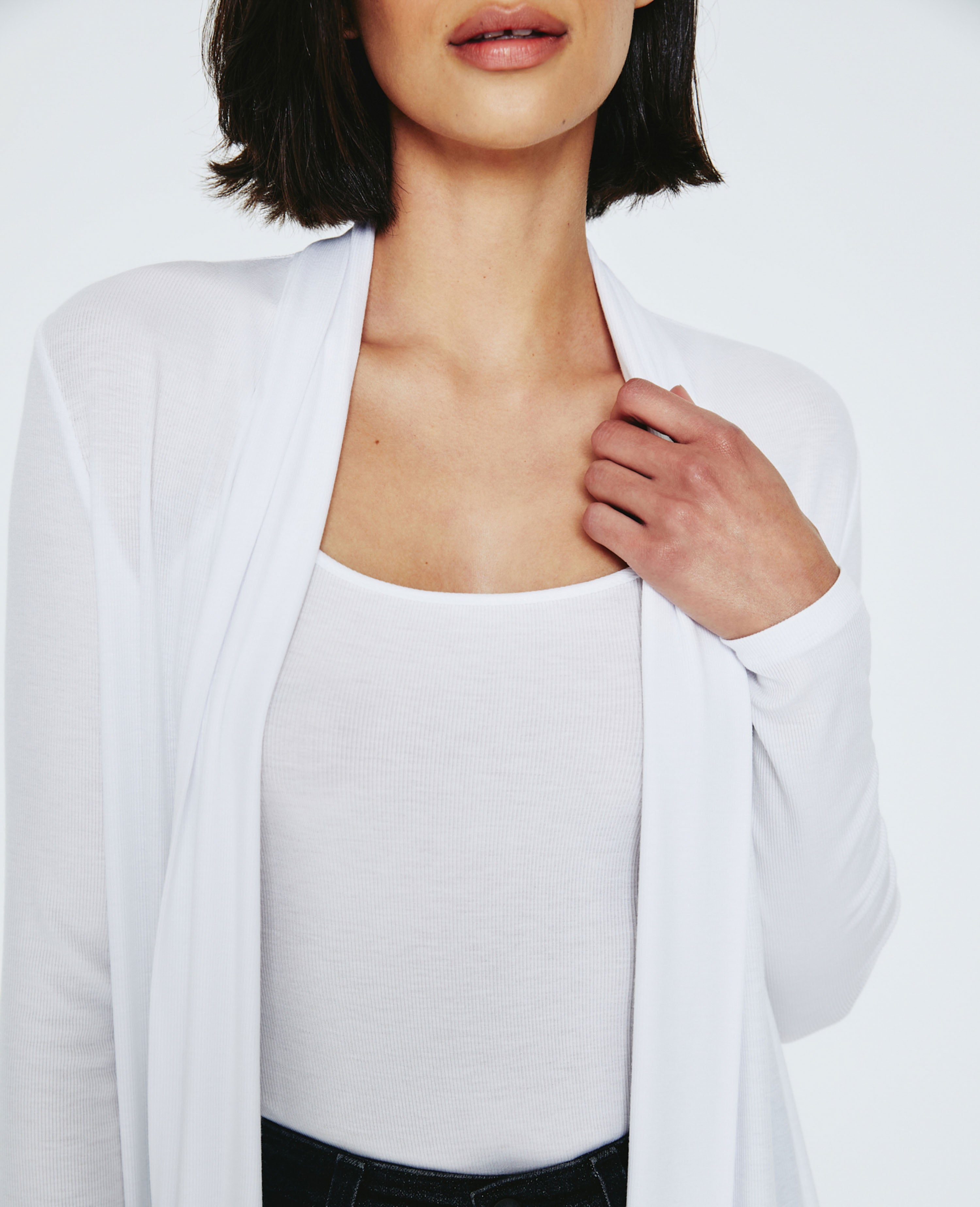 Womens Sophie Extended Shawl Cardigan True White