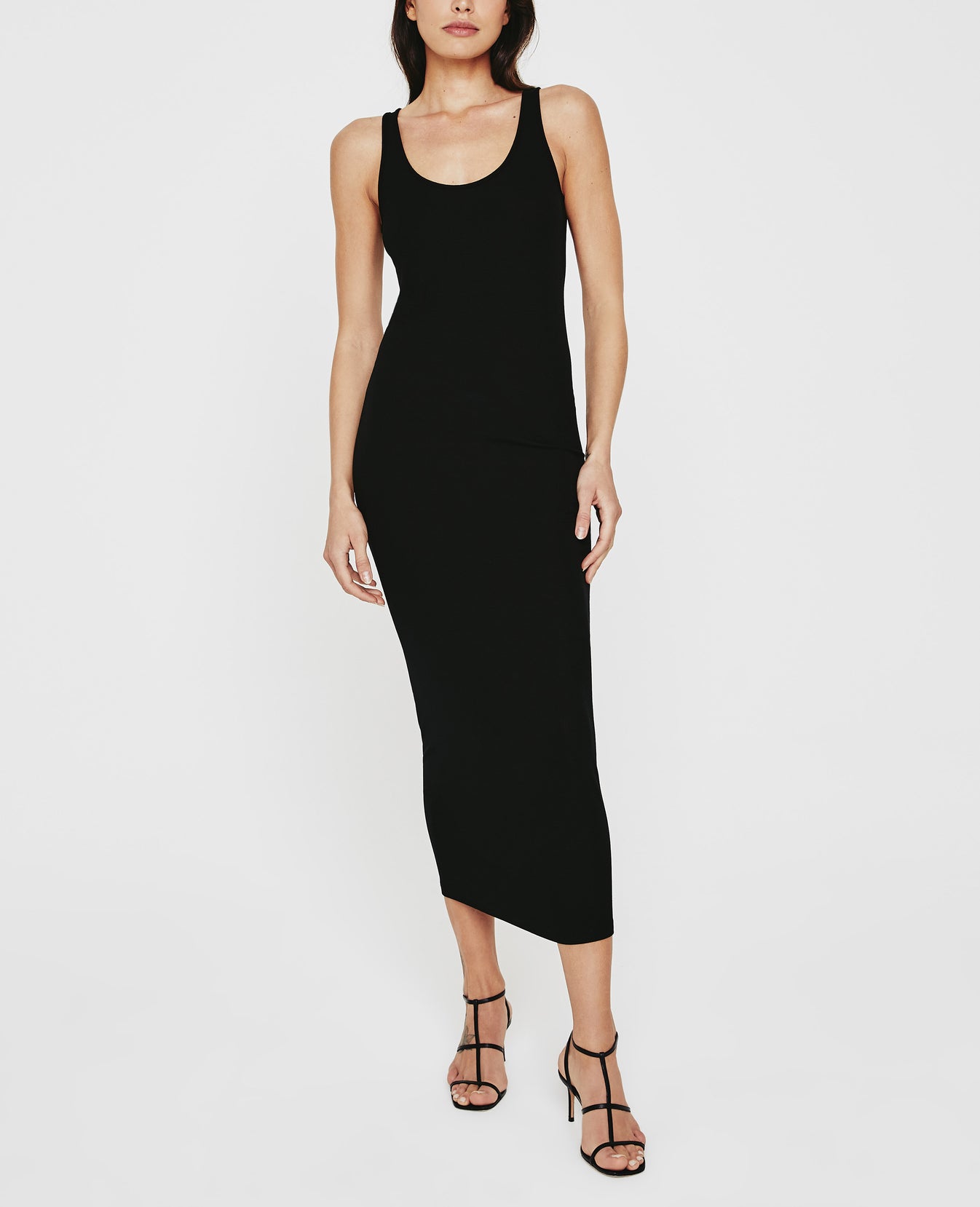 Womens Jean Extended Scoop Neck Tank Dress True Black Womens Jean Extended Scoop Neck Tank Dress True Black