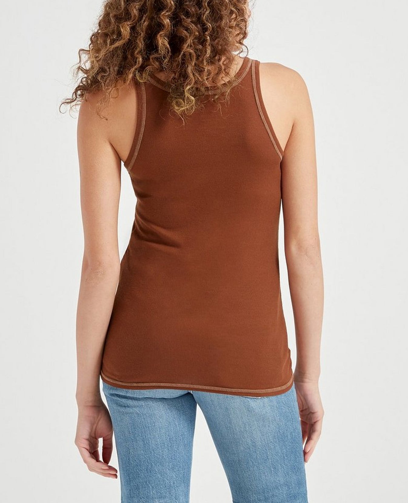 Ebby Tank Walnut Brown Classic Scoop Neck Tank Women Tops Photo 3