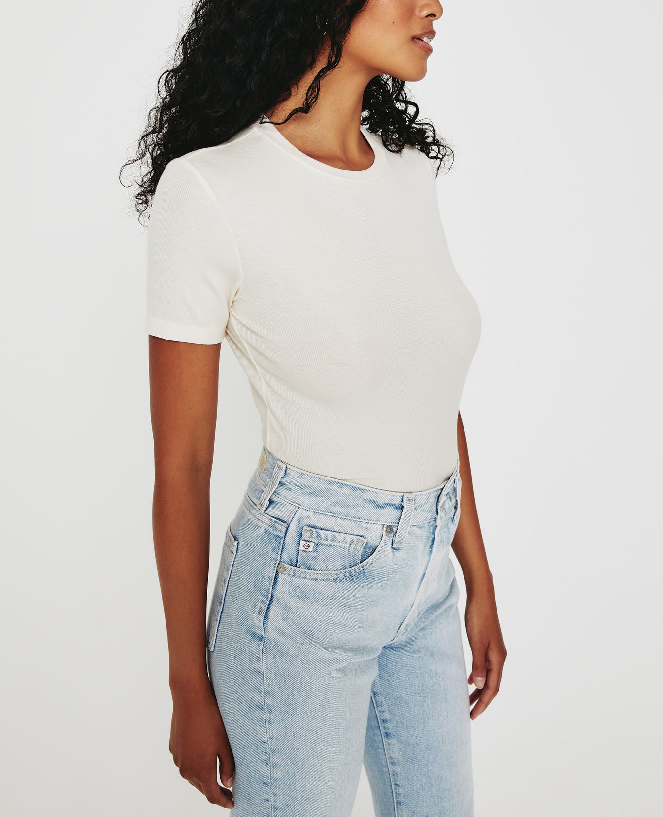 Gray Boy Tee White Cream Womens Top Photo 1