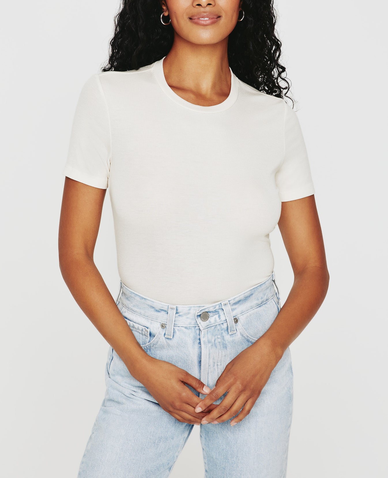 Gray Boy Tee White Cream Womens Top Photo 2