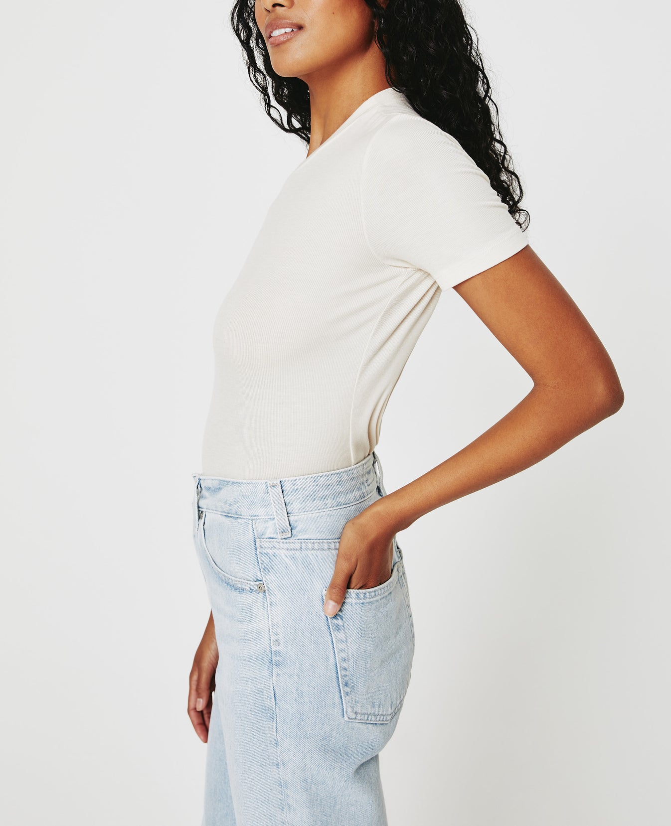 Gray Boy Tee White Cream Womens Top Photo 3