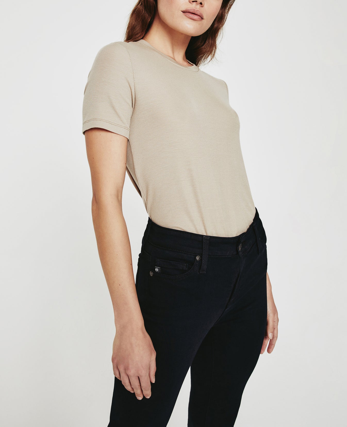 Gray Boy Tee Wild Taupe Slim Crew Neck Women Tops Photo 5