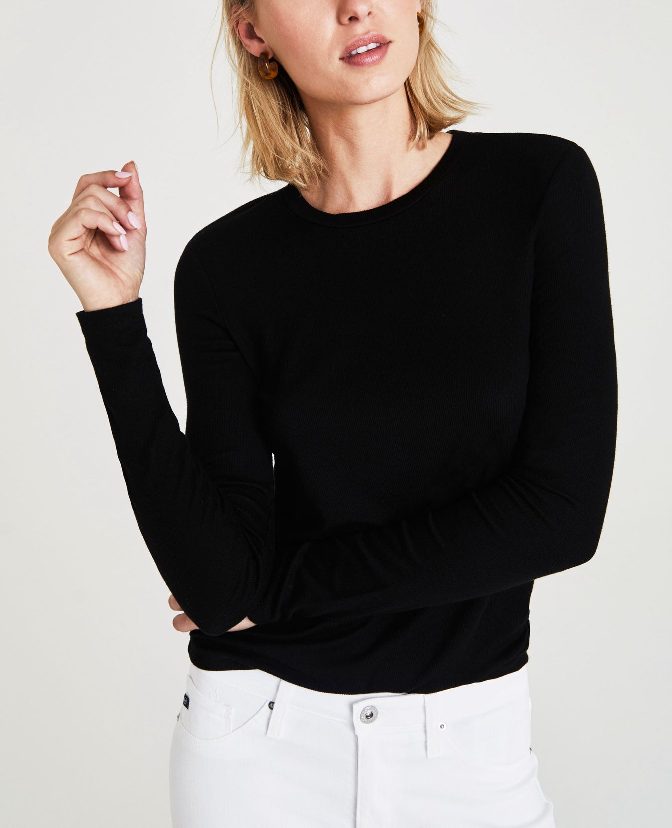 LB Shirt True Black Fitted Long Sleeve Tee Women Tops Photo 5