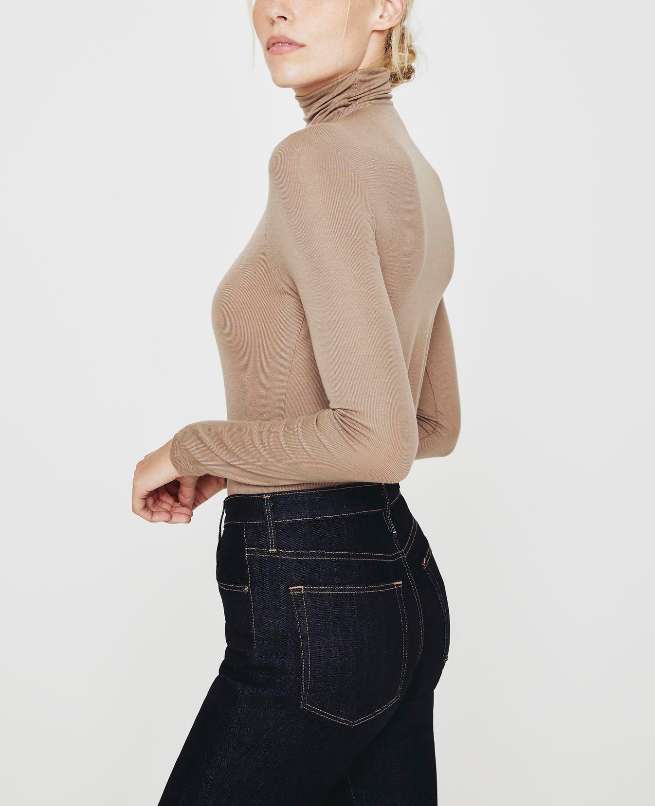 Chels Turtleneck Birch Bark Slim Turtleneck Women Tops Photo 3