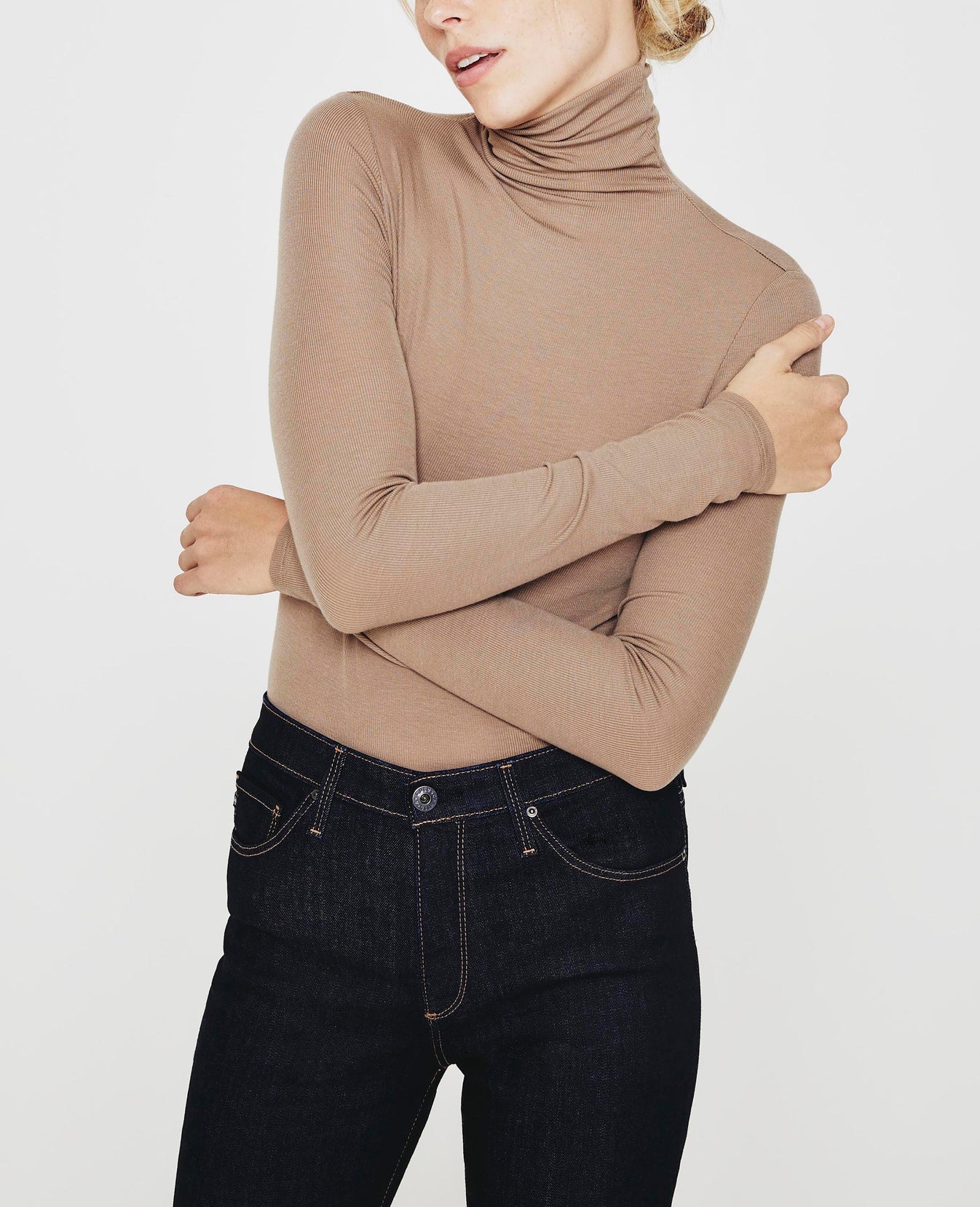 Chels Turtleneck Birch Bark Slim Turtleneck Women Tops Photo 4
