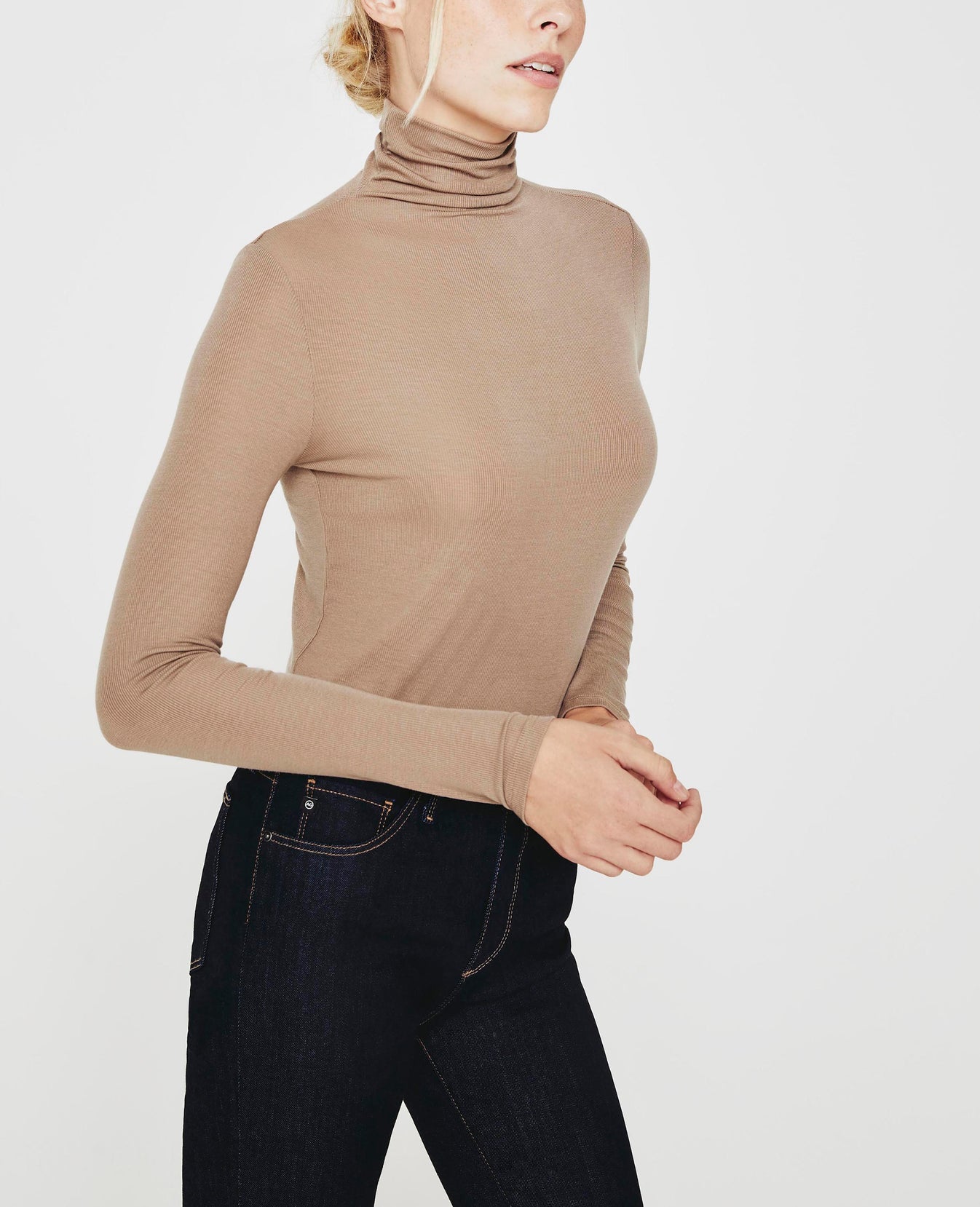 Chels Turtleneck Birch Bark Slim Turtleneck Women Tops Photo 5