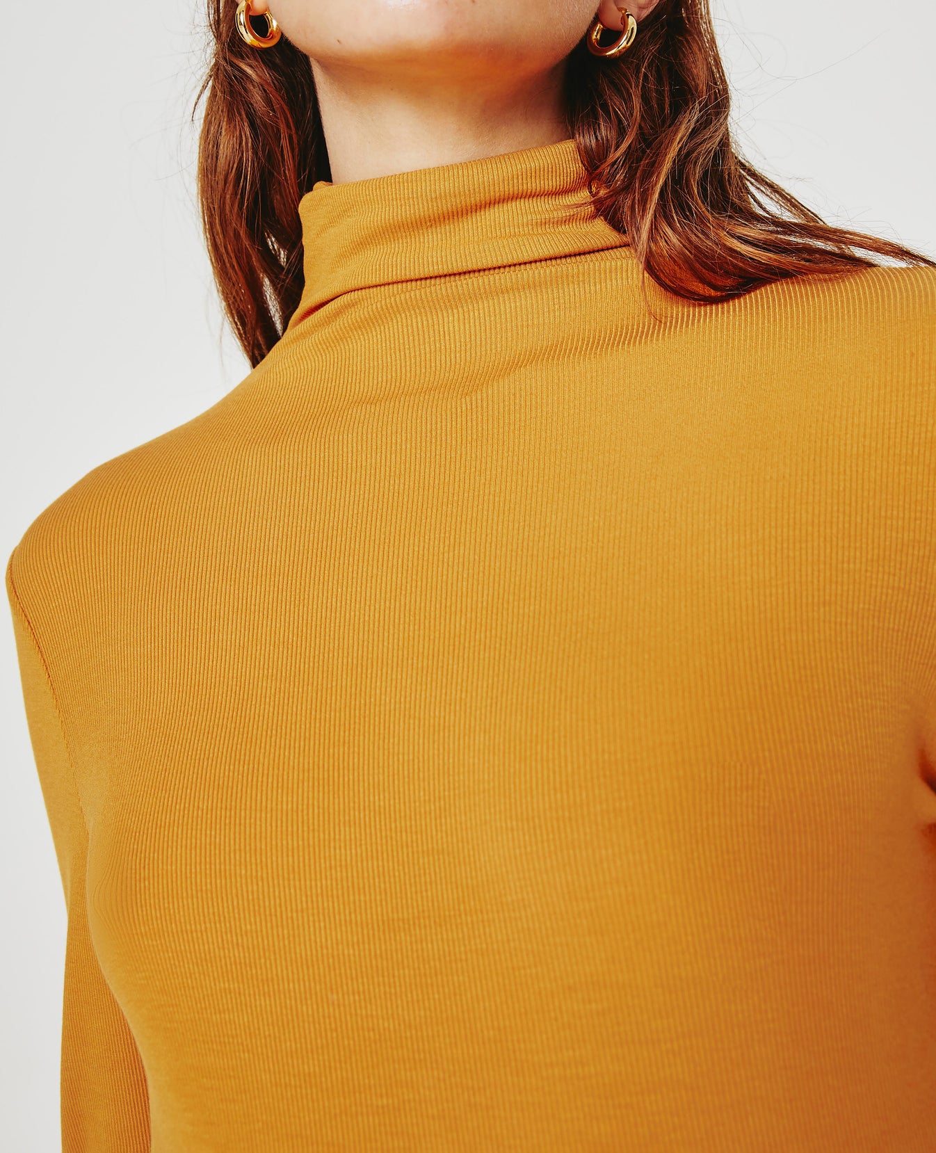 Chels Turtleneck Modern Copper Slim Turtleneck Women Tops Photo 2
