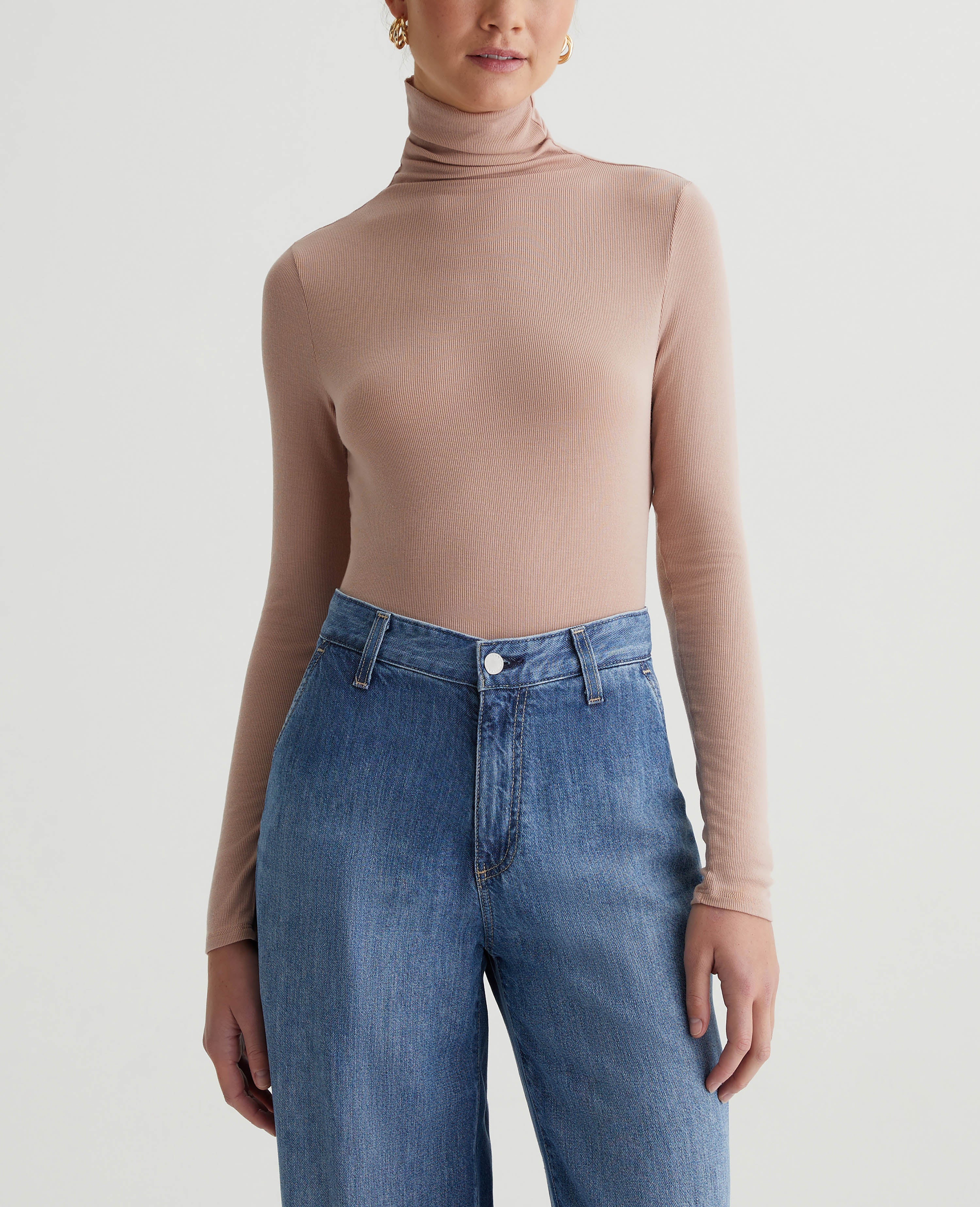 Womens Chels Turtleneck Rose Cloud