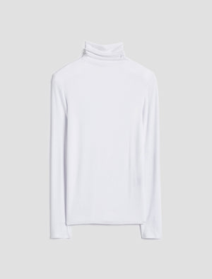 Chels Turtleneck True White Slim Fit Long Sleeve Rib Turtleneck Women Top Photo 9