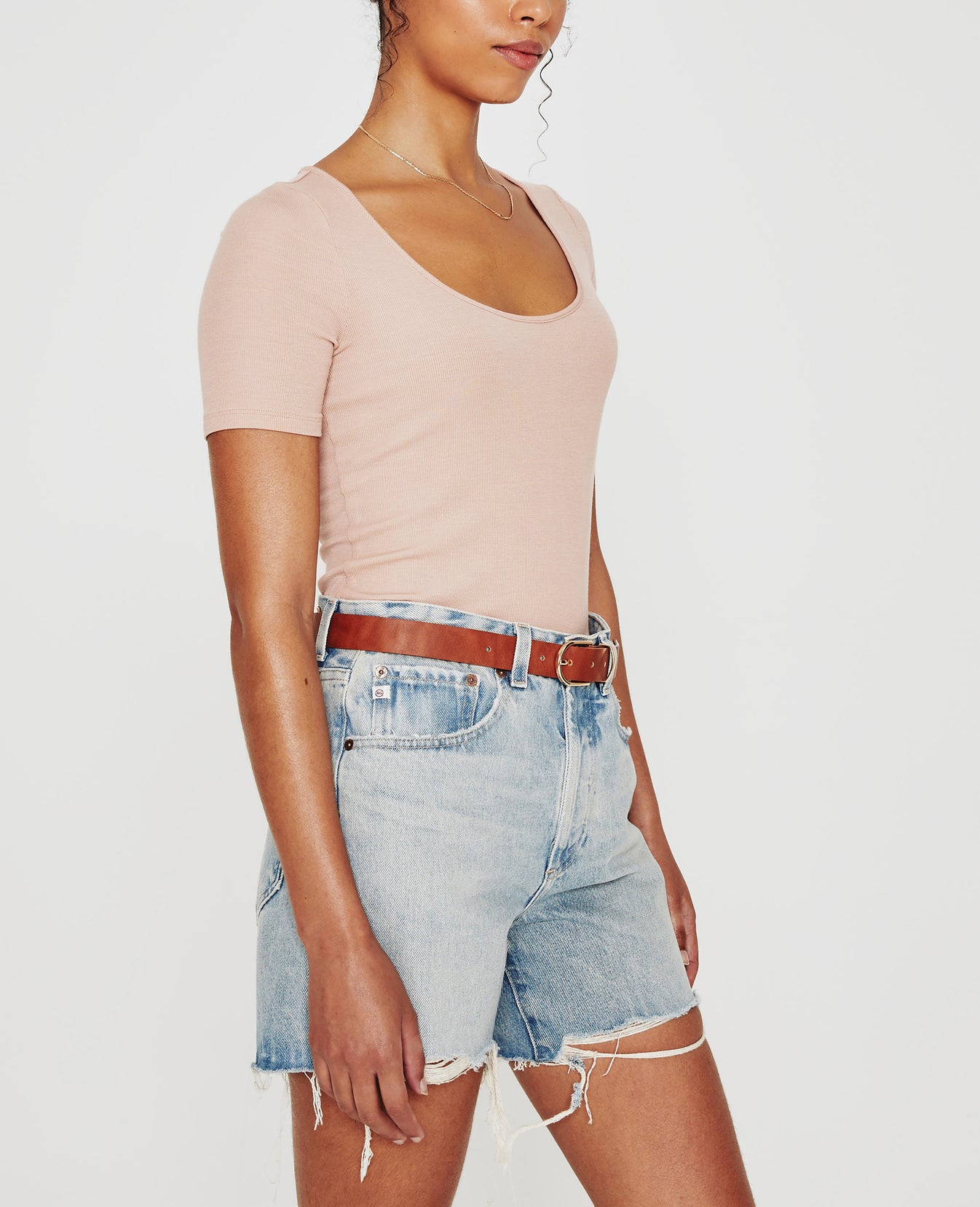 Jaxon Scoop Rose Cloud Womens Top Photo 4
